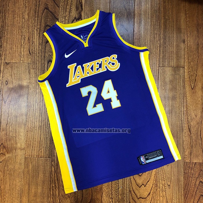 Camiseta Los Angeles Lakers Kobe Bryant NO 24 Statehombret 2017-18 Violeta